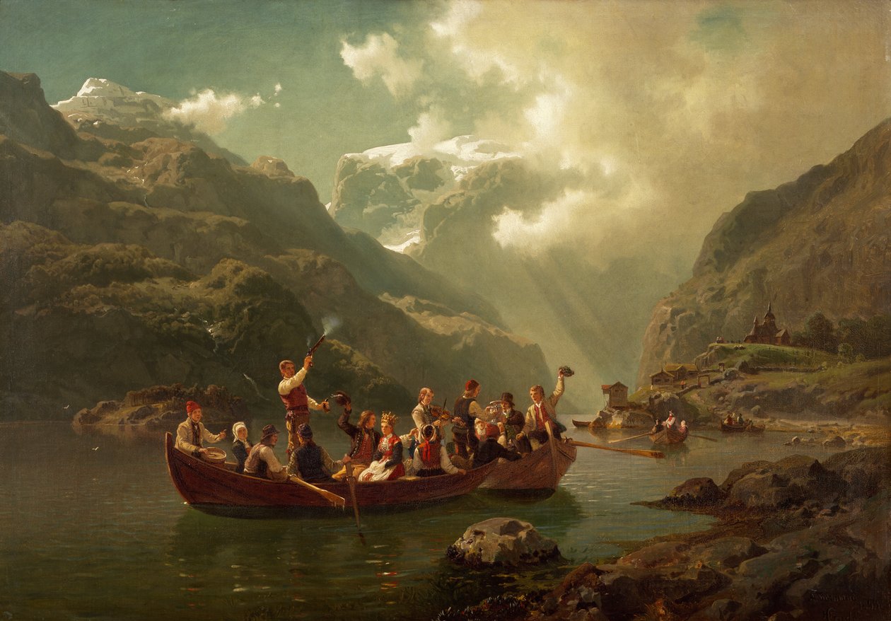 Svatba v Hardangeru od Adolph Tidemand
