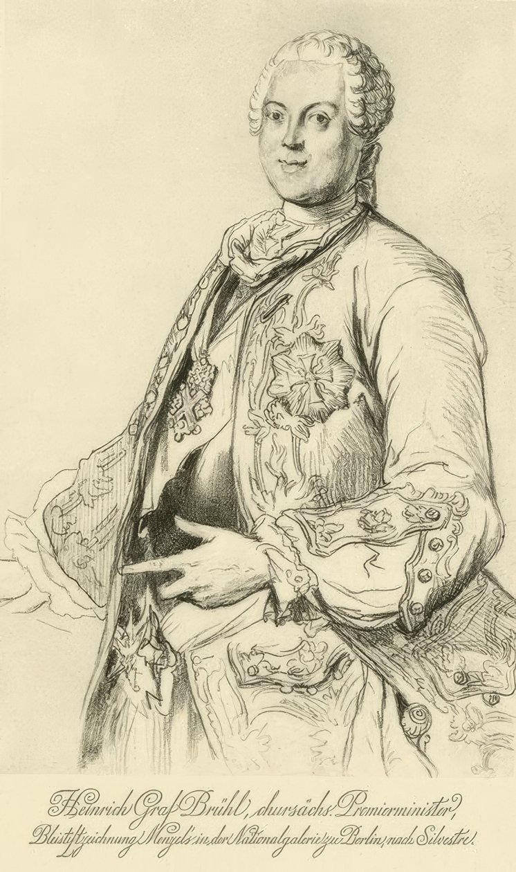 Heinrich von Brühl / Menzel po Silvestre od Adolph Menzel