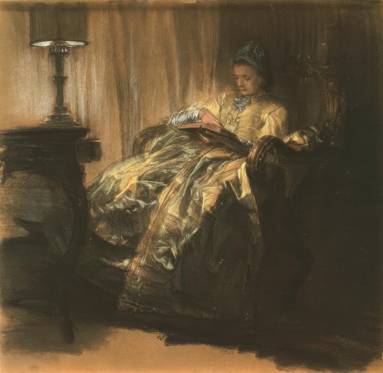 Dáma Lesende od Adolph Menzel