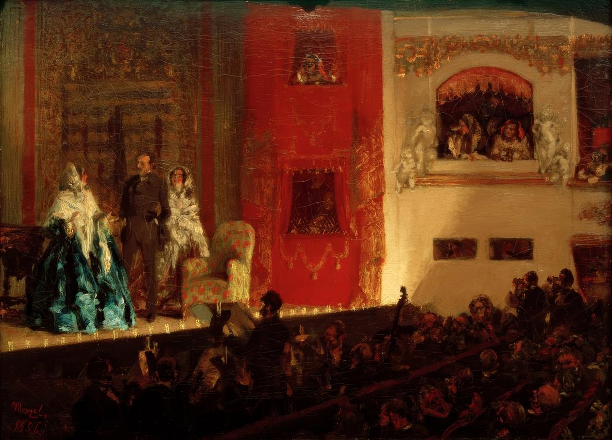 Theatre du Gymnase v Paříži od Adolph Menzel