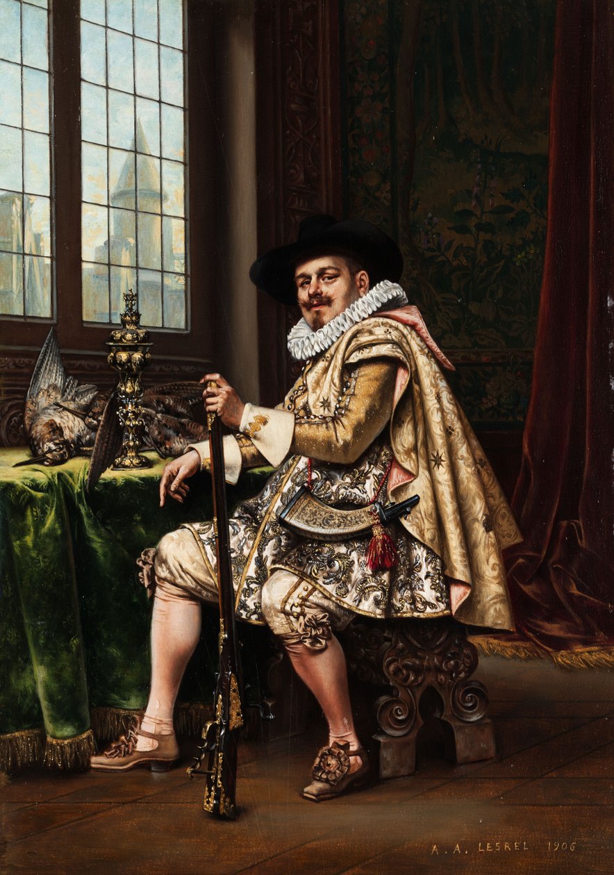 Šlechtic po lovu od Adolphe Alexandre Lesrel