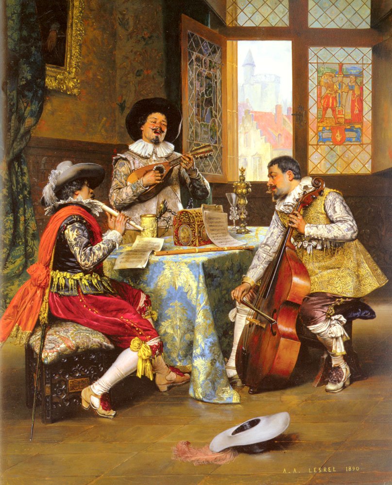 Hudební trio od Adolphe Alexandre Lesrel