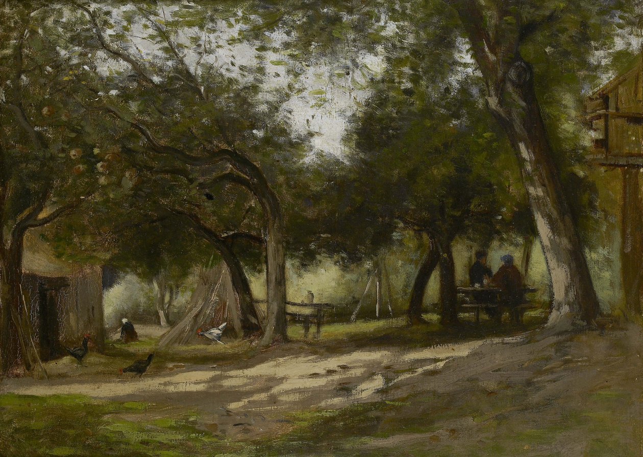 Krajina s hospodářským dvorem, 1830 od Adolphe Felix Cals