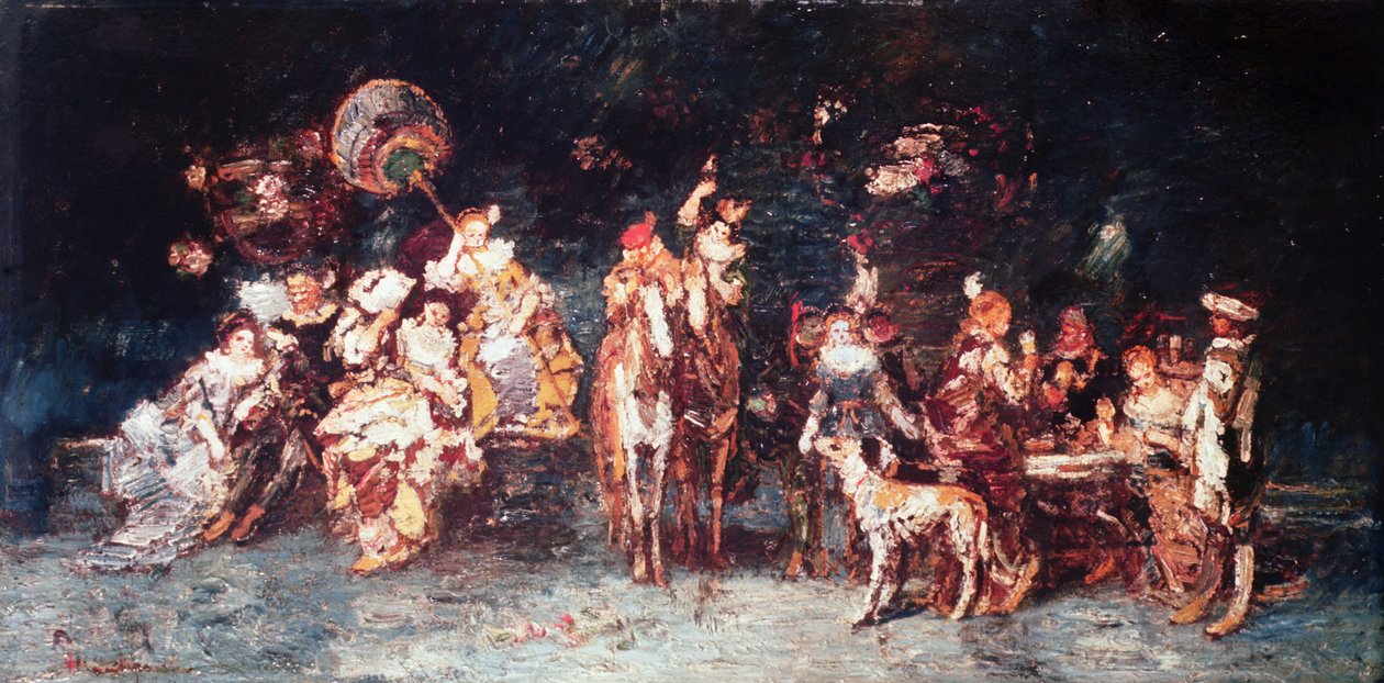 Noční slavnost, 1875 od Adolphe Joseph Thomas Monticelli