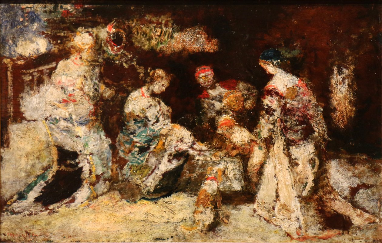 Scéna parku. od Adolphe Joseph Thomas Monticelli