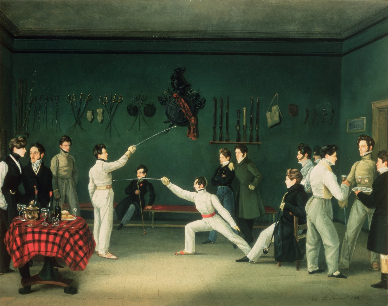 Šermířská scéna, 1827 od Adolphe Ladurner