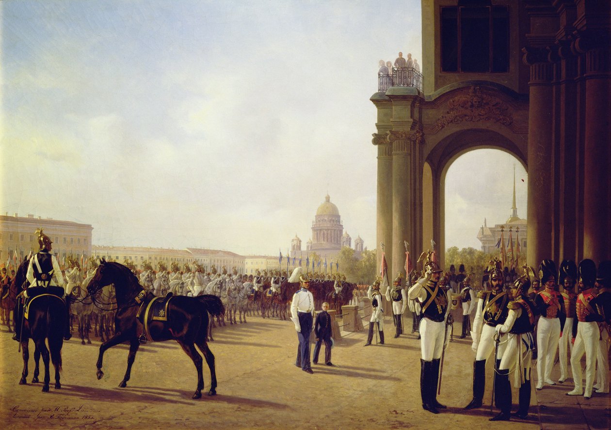 Průvod na Palácovém náměstí v Petrohradě od Adolphe Ladurner