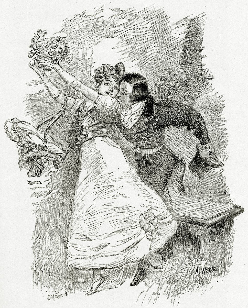 Ilustrace z Toute la Lyre, 19. století (č. rytina) od Adolphe Leon Willette