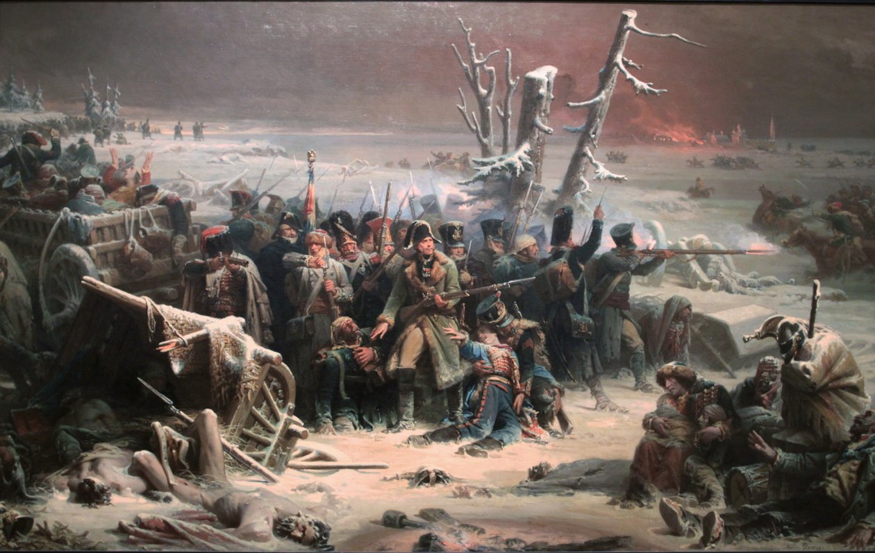 Marshall Ney podporující zadní stráž během ústupu z Moskvy, na výstavě v Manchester Art Gallery od Adolphe Yvon