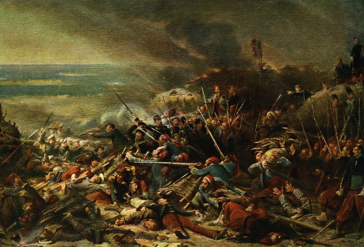 "La Prise de Malakoff" (Přepadení Malakoffu) (tisk) od Adolphe (after) Yvon