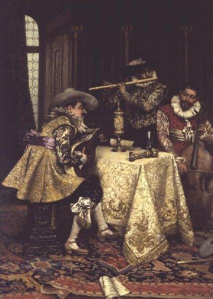 Hudebníci od Adolphe Alexandre Lesrel