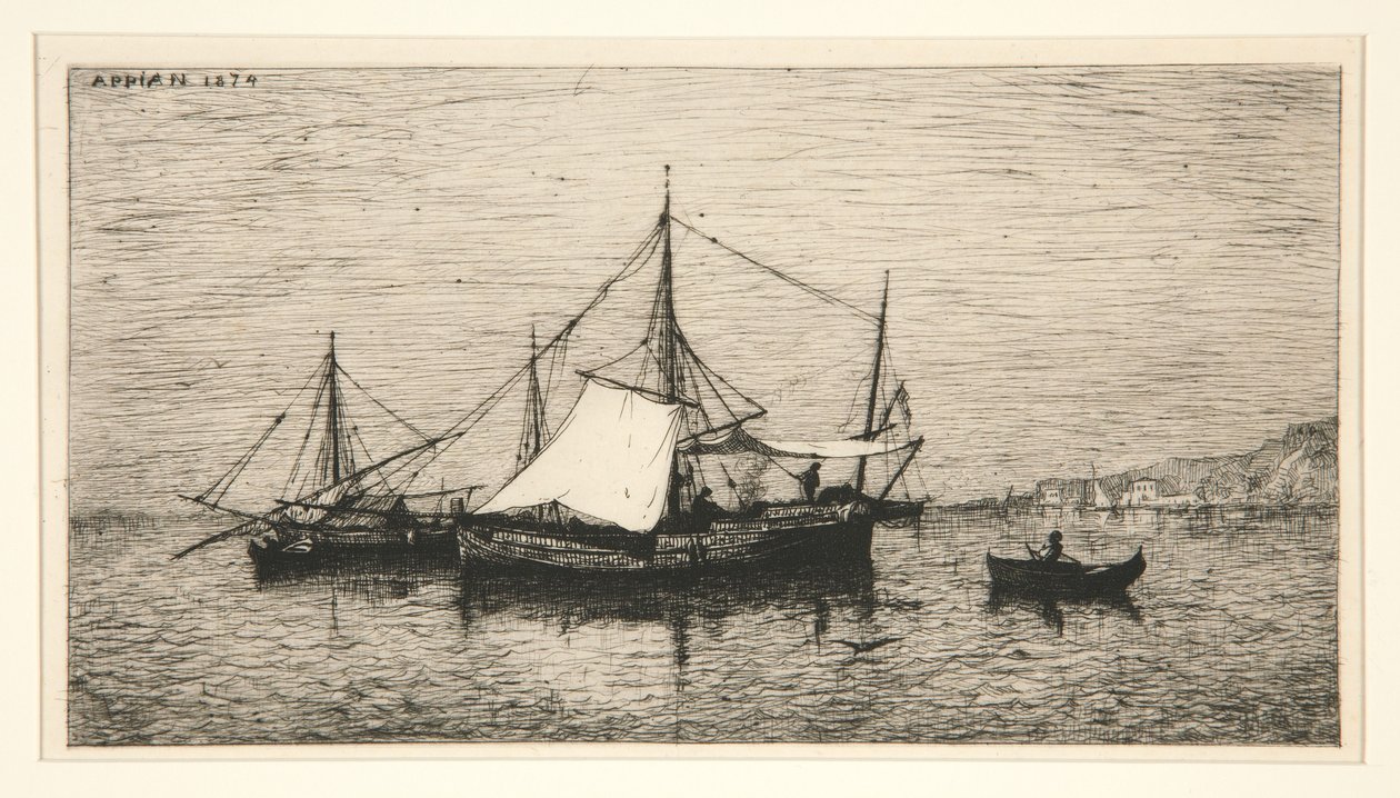 Pobřežní čluny (italské pobřeží) od Adolphe Appian