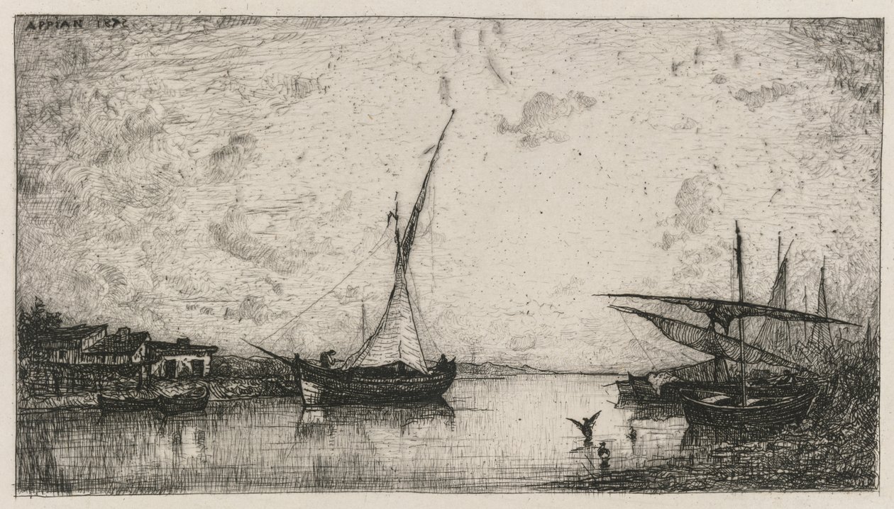 Kanál v Martigues od Adolphe Appian