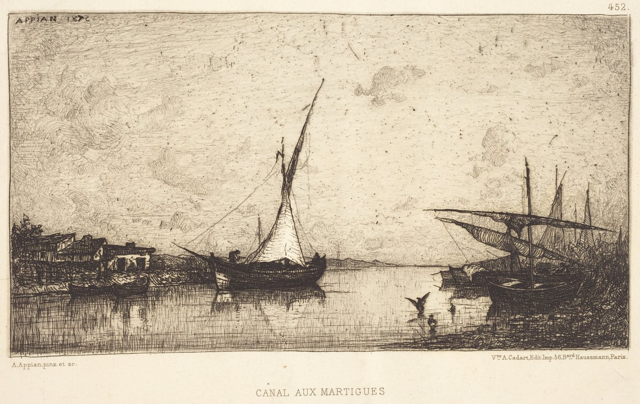 Kanál v Martigues od Adolphe Appian
