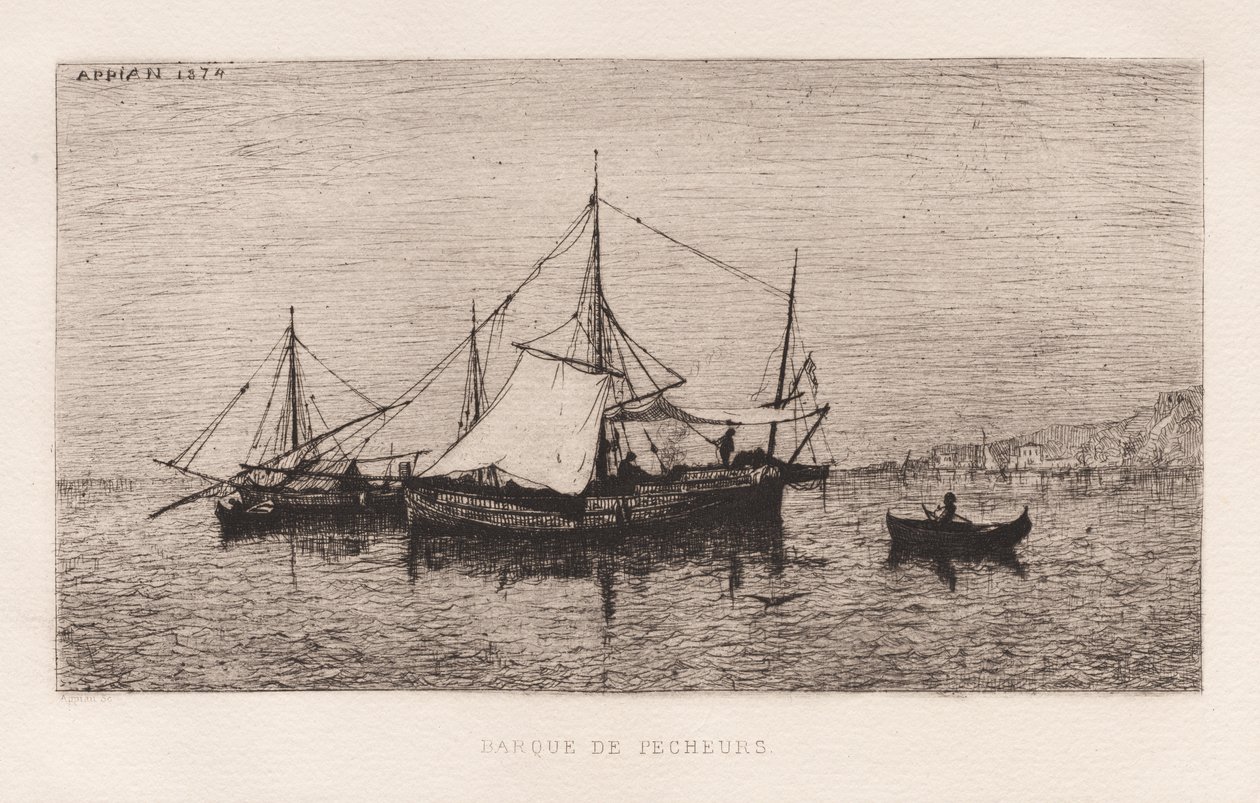 Rybářská loď/pobřežní loď (italské pobřeží) od Adolphe Appian