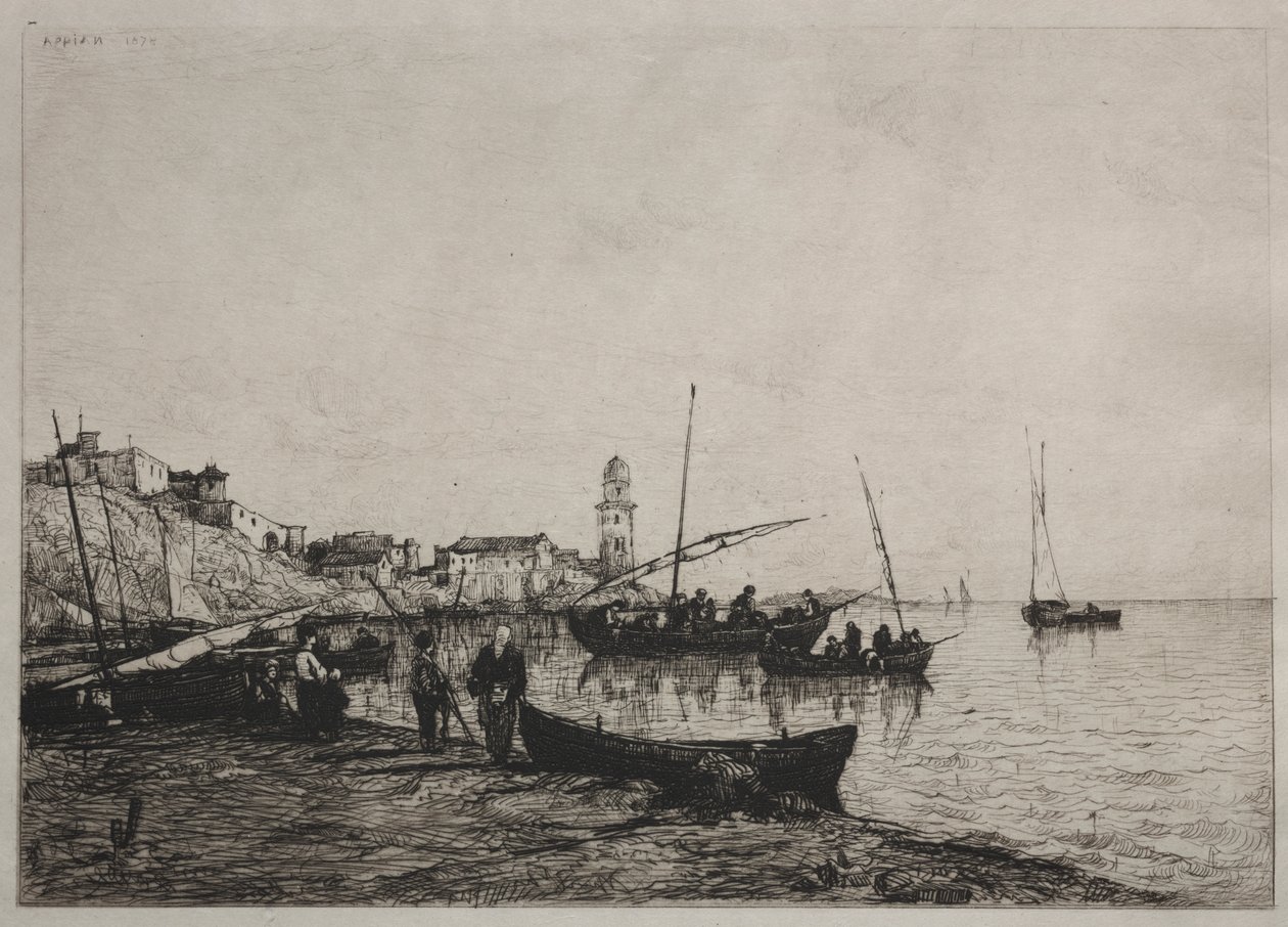 Návrat rybářských člunů v Collioure, poblíž španělských hranic od Adolphe Appian