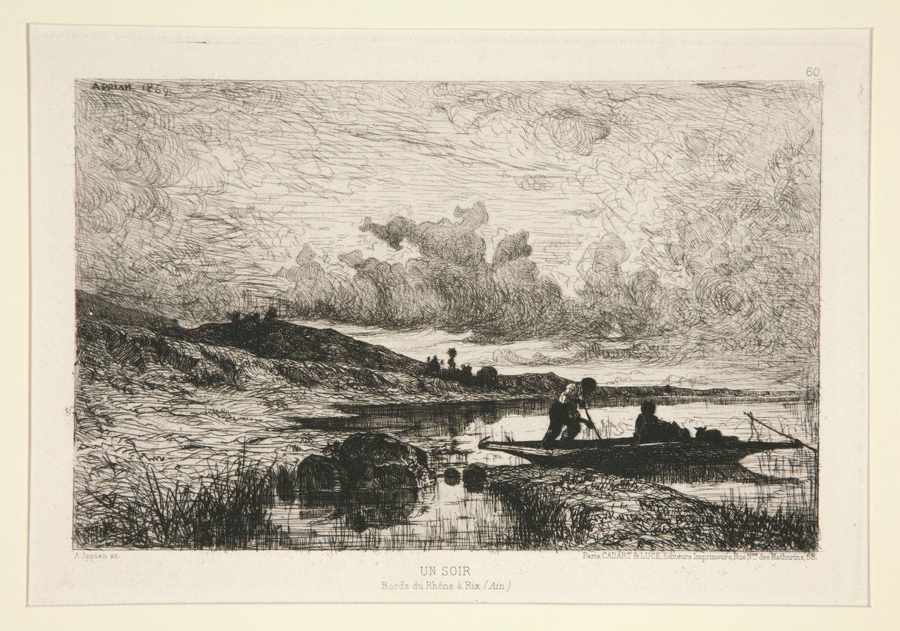 Jednoho večera, Banks of the Rhone v Rix od Adolphe Appian
