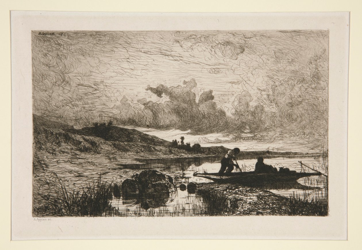 Jednoho večera, Banks of the Rhone v Rix od Adolphe Appian