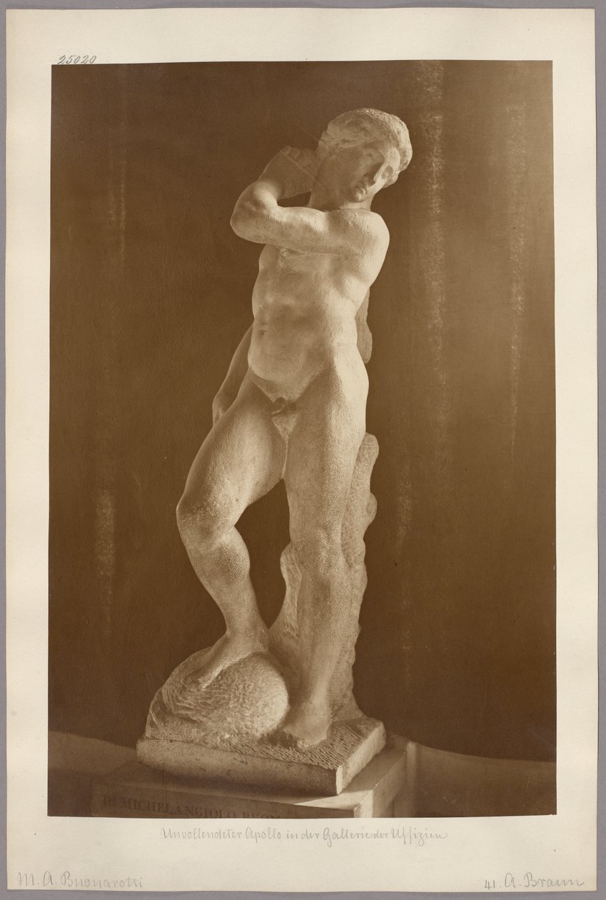 Florencie: Michelangelův nedokončený Apollón v Galerii Uffizi od Adolphe Braun