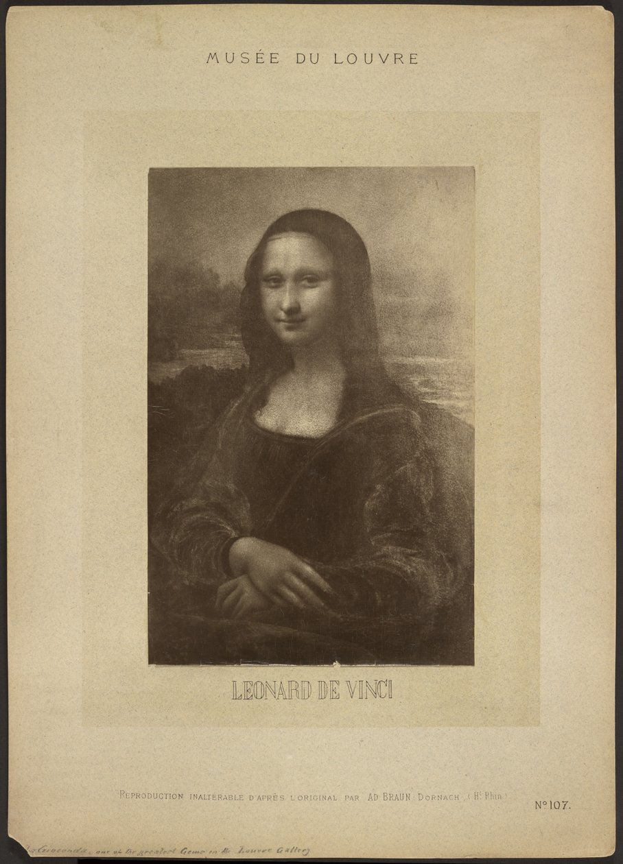 [Mona Lisa od Da Vinciho, Louvre] od Adolphe Braun