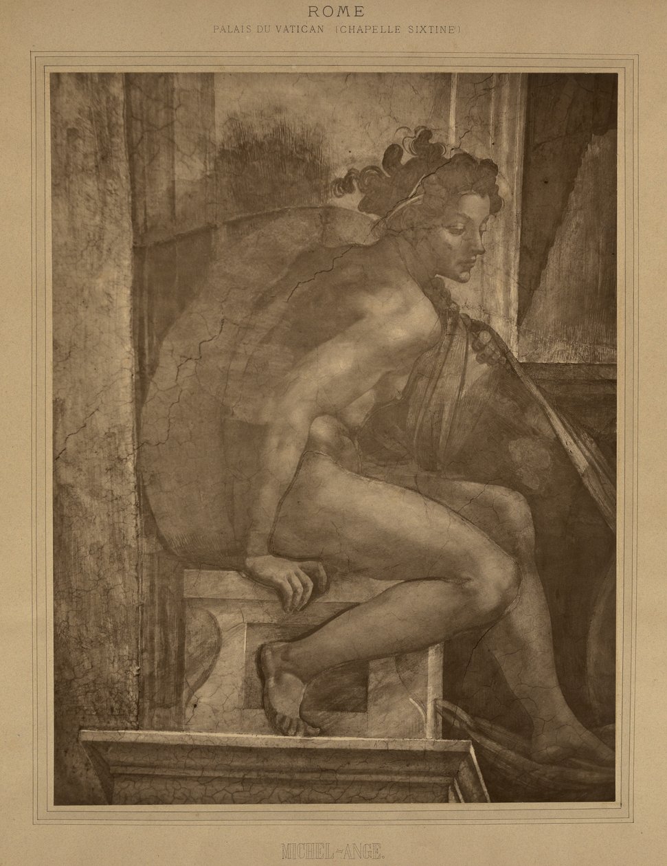 Řím – Vatikánský palác, Sixtinská kaple, Michelangelo. od Adolphe Braun