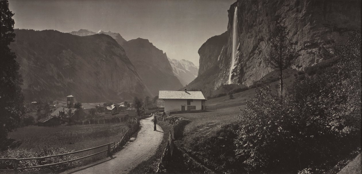 Údolí Lauterbrunnen, Švýcarsko z alba Charbons de Braunvues prises..., c. 1868. od Adolphe Braun