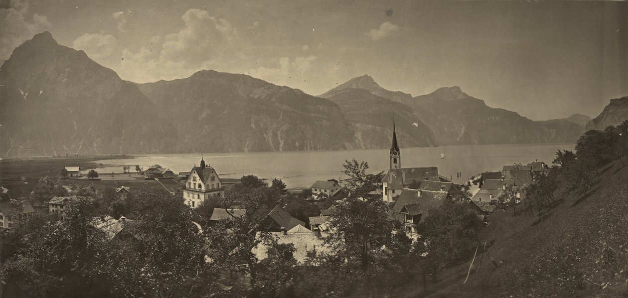 Pohled na Flüelen ve Švýcarsku od Adolphe Braun
