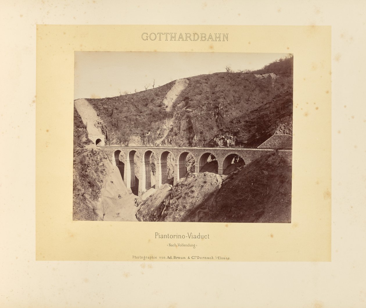Gotthardská dráha: viadukt Piantorino (po dokončení) od Adolphe Braun and Cie