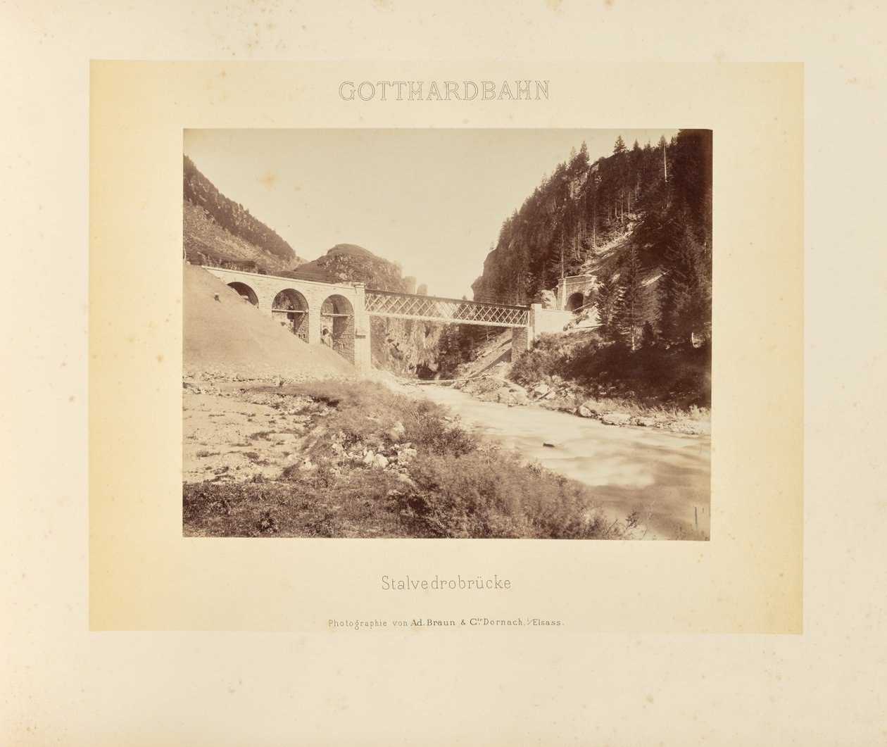 Gotthardská dráha: most Stalvedro od Adolphe Braun and Cie