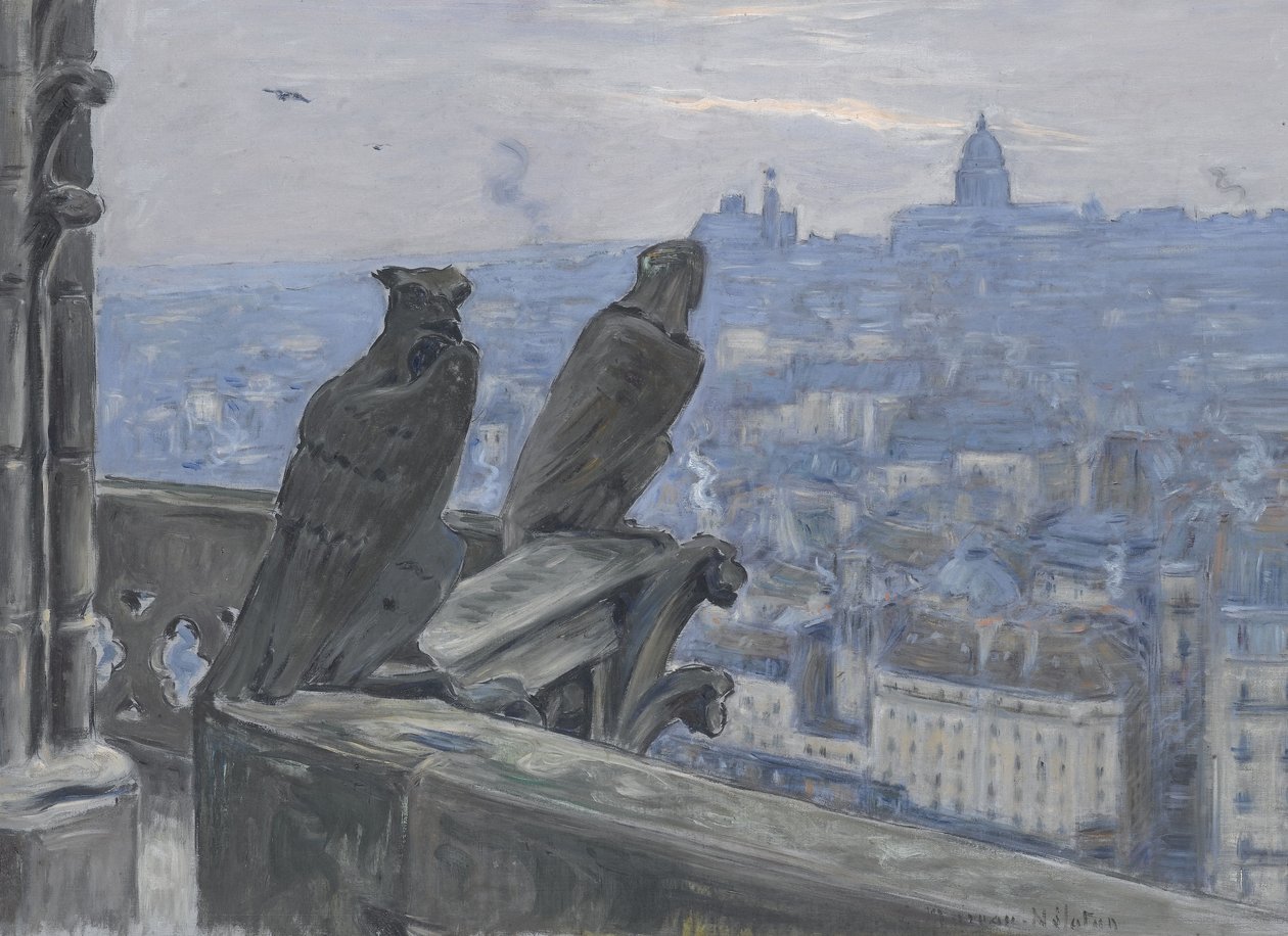 Paříž při pohledu z věží Notre Dame, c. 1900 od Adolphe Étienne Auguste Moreau Nélaton