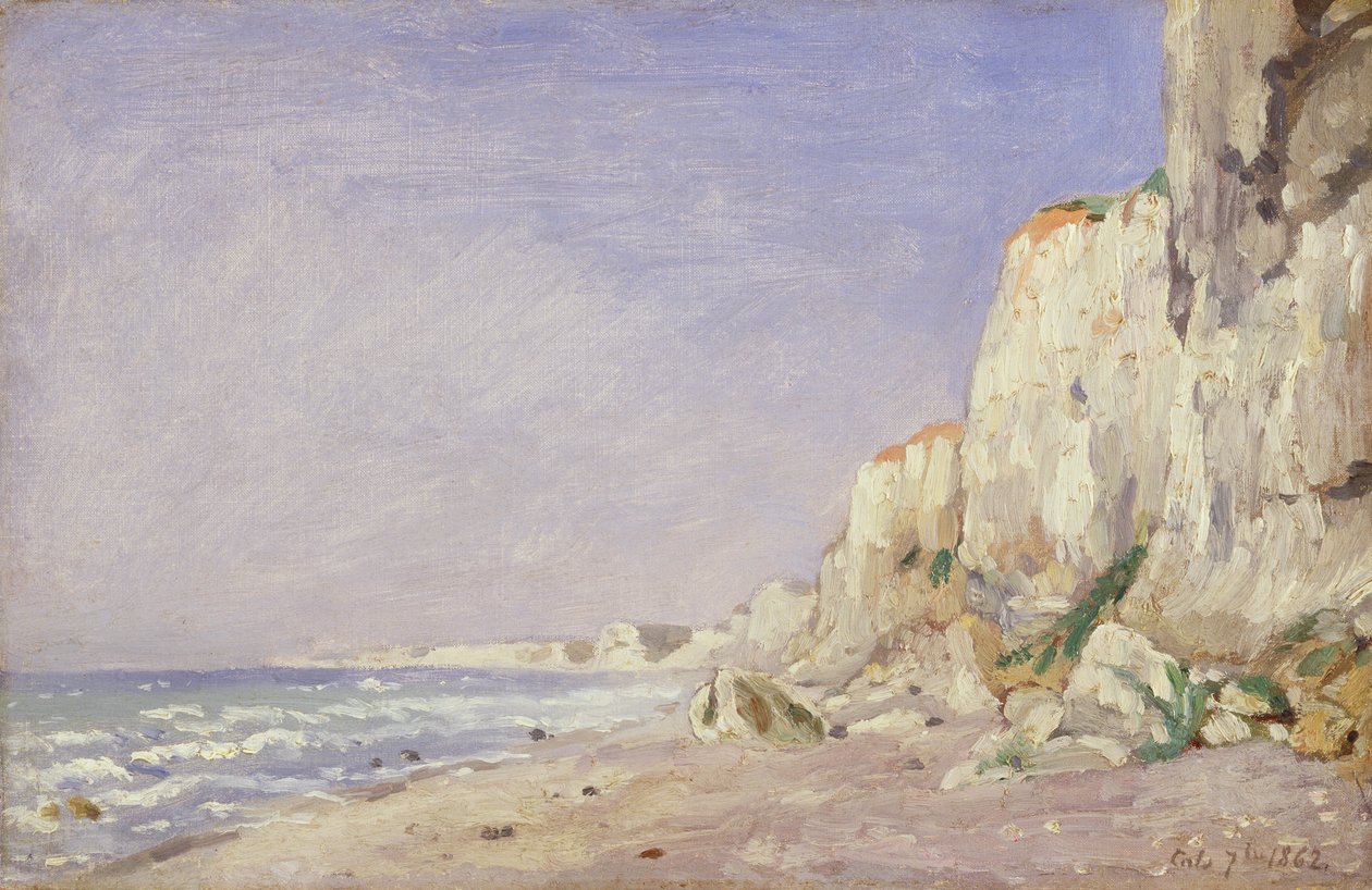 Útesy u Dieppe, 1862 od Adolphe Felix Cals