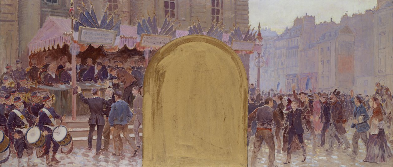 Zápis dobrovolníků, Place du Pantheon od Adolphe Gustave Binet