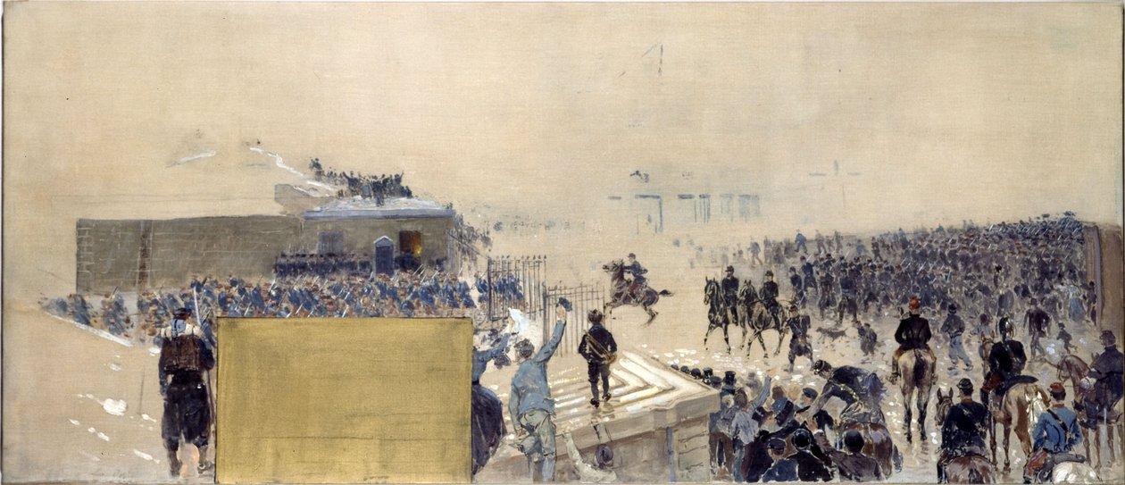 Skica kanceláře prefekta na pařížské radnici: Výstup od Adolphe Gustave Binet