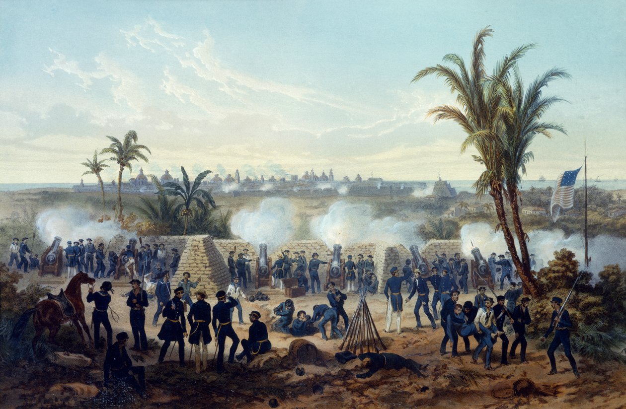 Bitva o Veracruz, jednotky generála Scotta útočí a dobývají město od Adolphe Jean-Baptiste Bayot