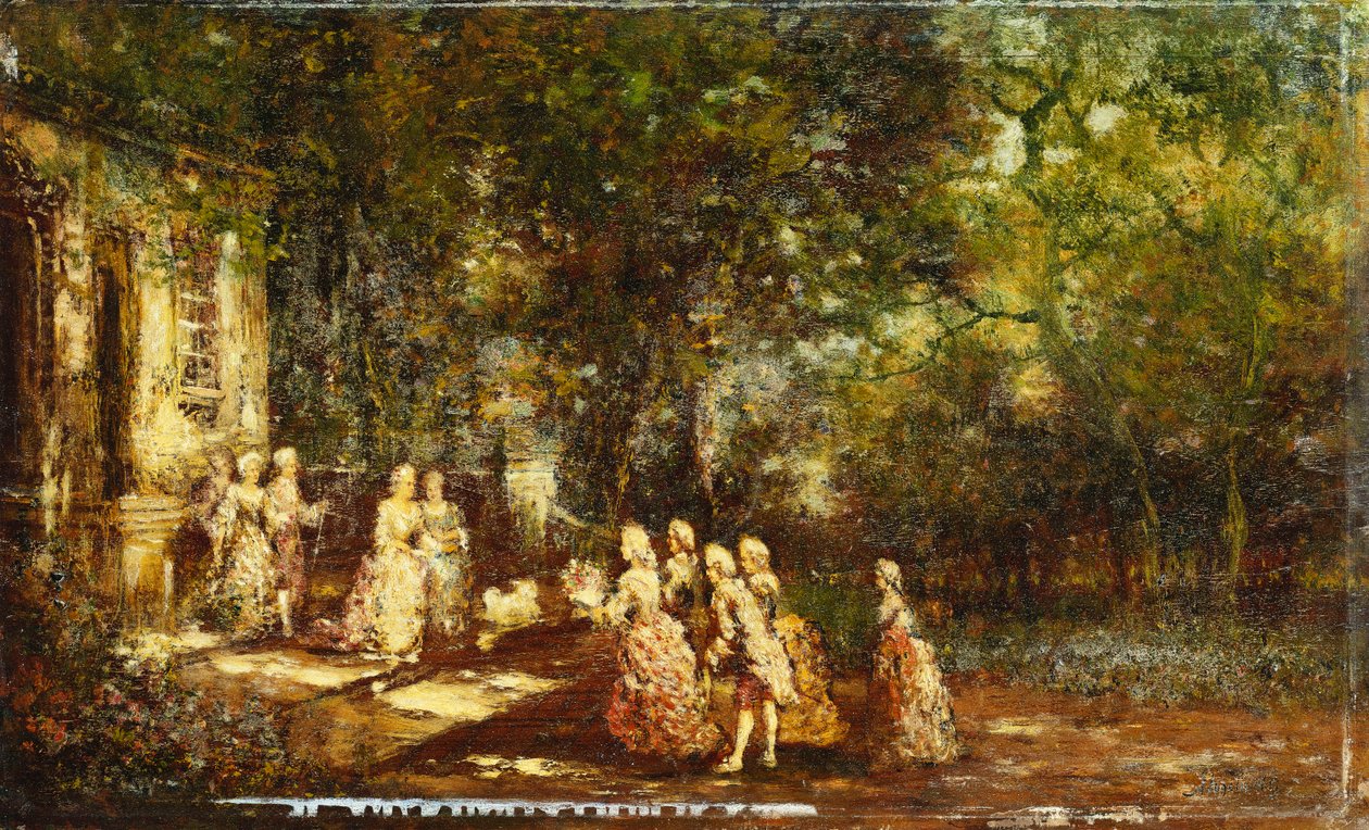 Návštěva u princezny; Visite a la Princesse, c.1860 od Adolphe Joseph Thomas Monticelli