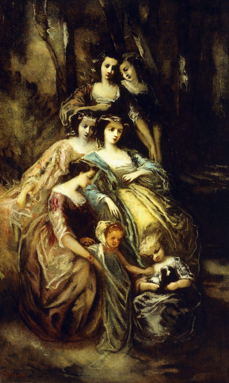 Císařovna Eugenie a její služebníci, od Adolphe Joseph Thomas Monticelli