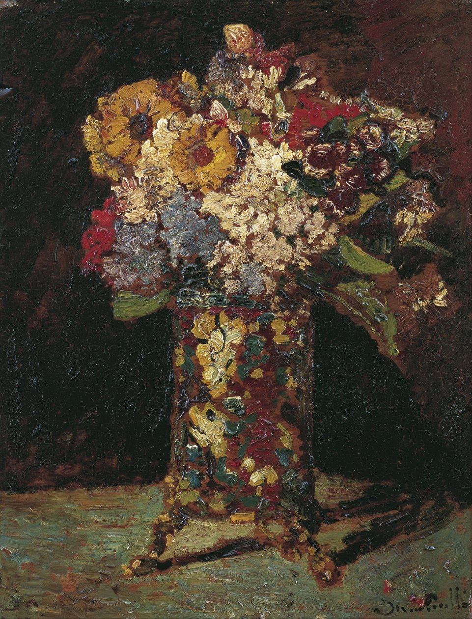 Květinové zátiší od Adolphe Joseph Thomas Monticelli