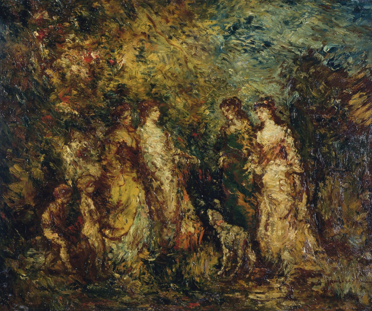 Naisten peli od Adolphe Joseph Thomas Monticelli