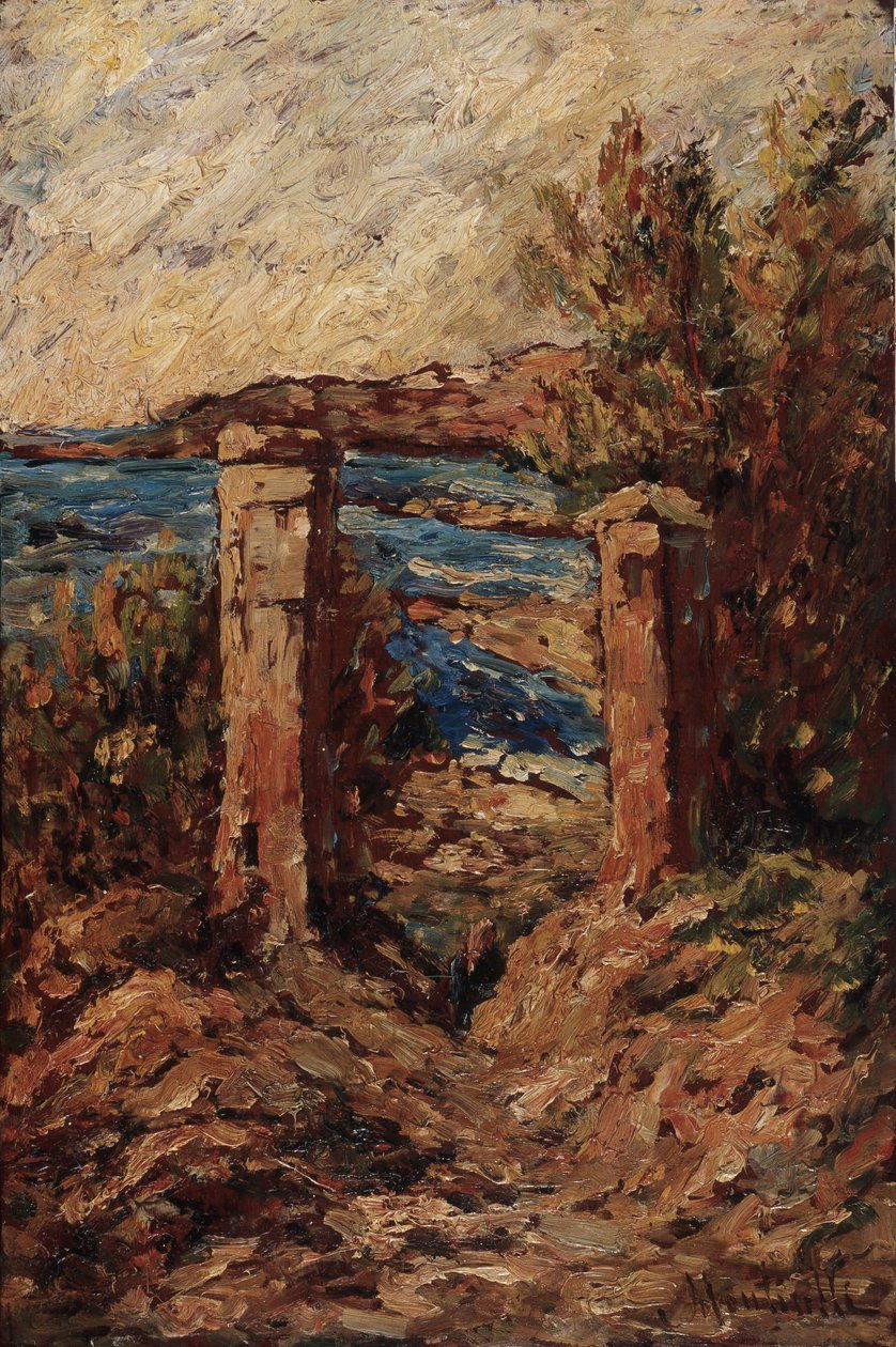 Portál Cassis, Krajina u moře Malba Adolpha Monticelliho (1824-1886) Rozměr 45x30 cm Musee Grobet-Labadie od Adolphe Joseph Thomas Monticelli