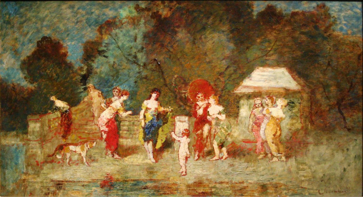 Scéna v parku II, kolem roku 1870 od Adolphe Joseph Thomas Monticelli