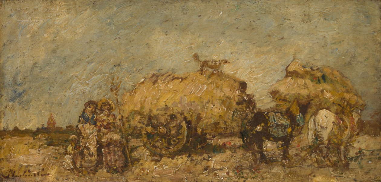 The Hayfield, c. 1870 od Adolphe Joseph Thomas Monticelli