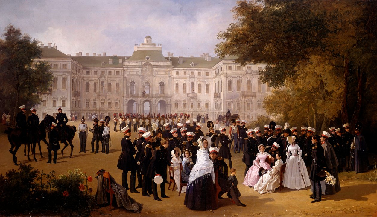 Celodenní procházka u hradu Strelno v roce 1840 Obraz Adolphe Ladurner (1798-1856) od Adolphe Ladurner