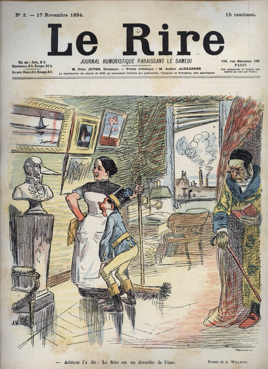 Aristoteles to řekl: Smích je porucha duše - kresba Adolphe Willette (1857-1926) pro „Smích“ ze 17. listopadu od Adolphe Leon Willette