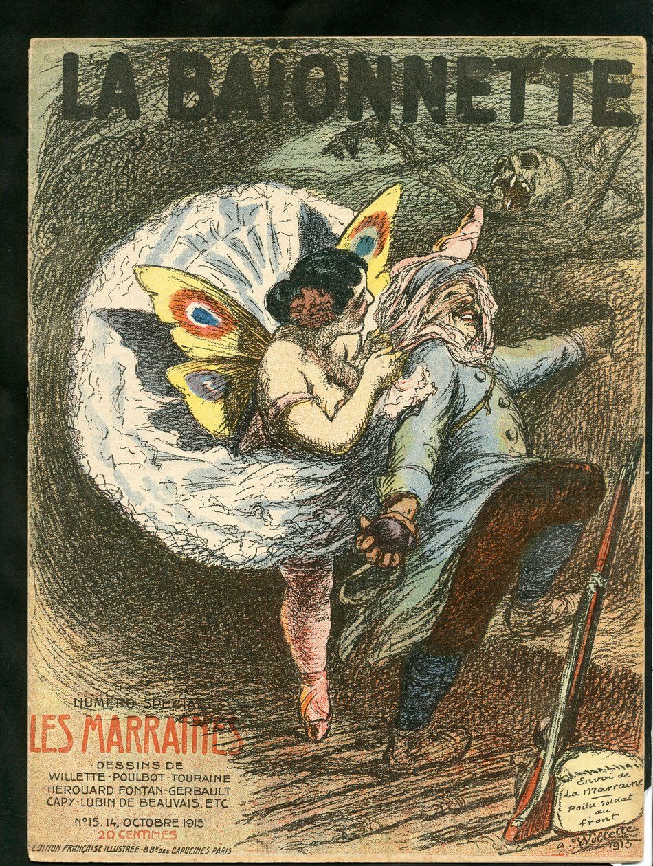 Obálka „“ La Baionnette “, Satirique en Colours od Adolphe Leon Willette