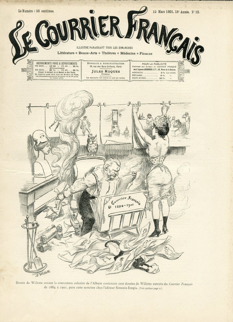 Ilustrace Adolphe dit Willette (1857-1926) pro obálku Le Courrier francais od Adolphe Leon Willette