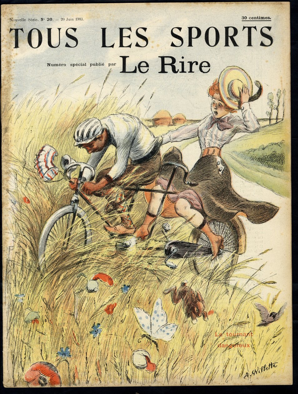 Ilustrace Adolphe dit Willette (1857-1926) pro obálku Le Lire, # 20 od Adolphe Leon Willette