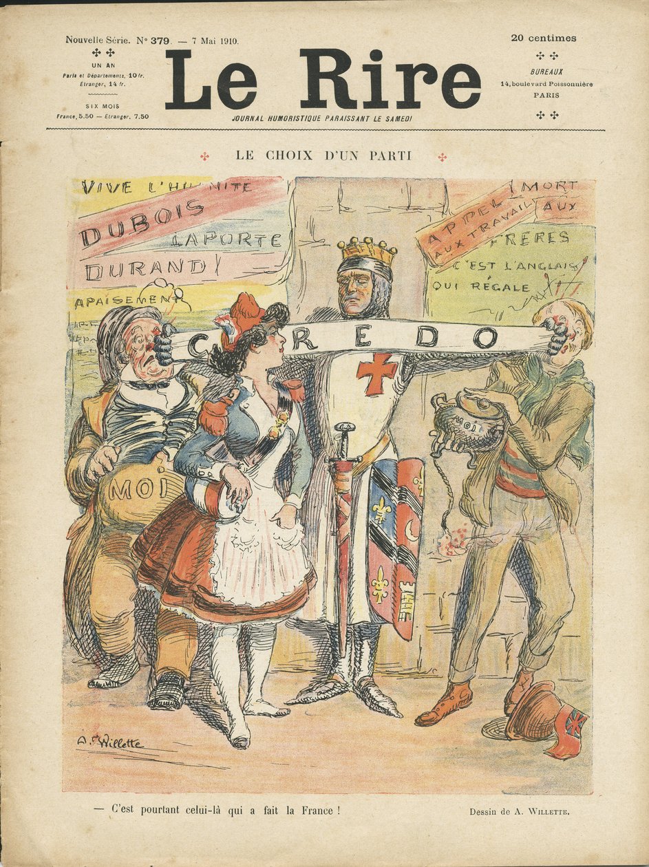Ilustrace Adolphe dit Willette (1857-1926) pro obálku Le Rire, 07.05.10 - Party Choice - Volby - Marianne od Adolphe Leon Willette