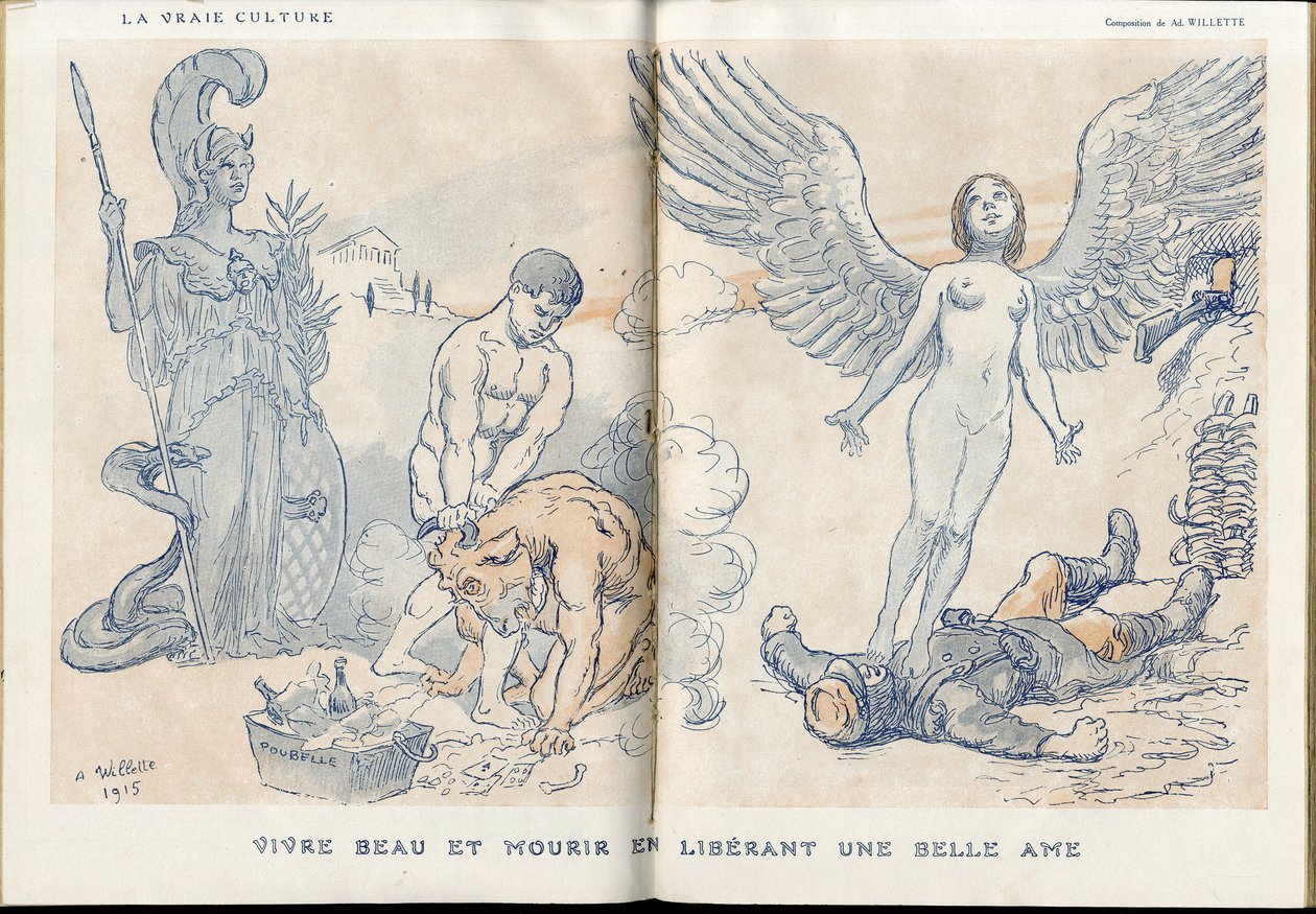 Ilustrace Adolphe dit Willette (1857-1926) ve “”Fantasio”””, 01/05/15 - Žít krásně a umírat osvobozením krásné duše - Válka 14-18, Mrtvé mrtvoly, Barbary/Kultur, Jam of Skull - Vojáci od Adolphe Leon Willette