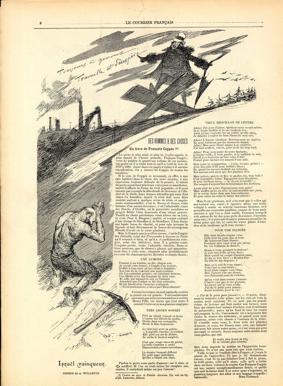 Anglický kurýr, satirický v B&W od Adolphe Leon Willette