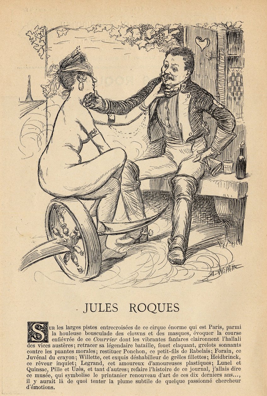 Muži dneška, číslo 411, ilustrace Adolphe dit Willette (1857-1926): Press, Le Courrier Français, Roques Jules (19.-20. století) od Adolphe Leon Willette